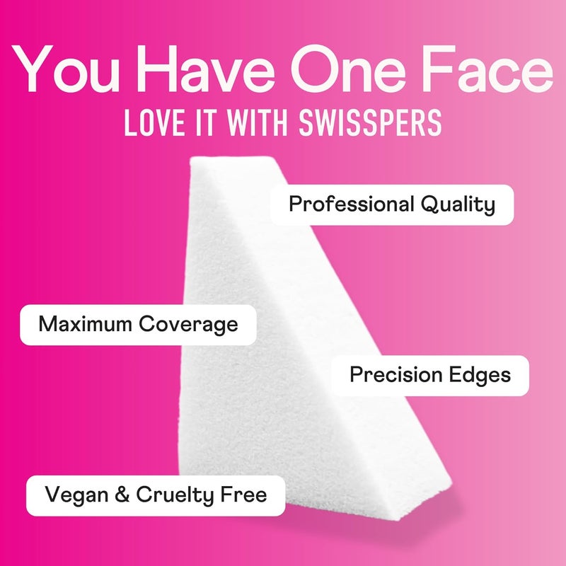 Swisspers Premium Pro Jumbo Cosmetic Wedges, Latex-Free Makeup Applicators, 16 Count - Image 2